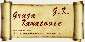 Gruja Kamatović vizit kartica
